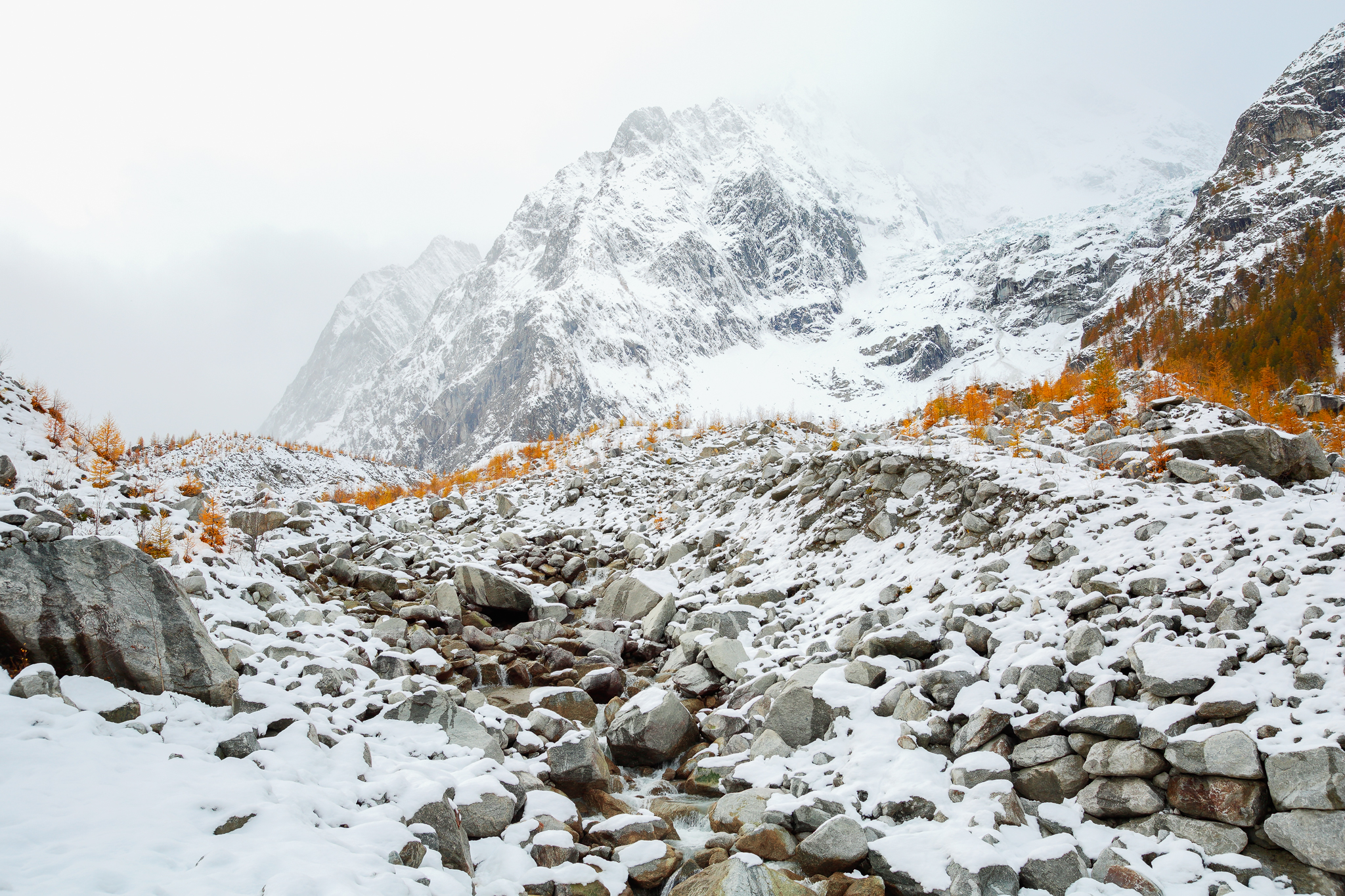 Mont blanc autumn landscape